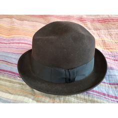 Vintage John B Stetson Company Royal Stetson Size 7 1/8 Appears To Have Been Lightly Worn.Dark Brown Fitted Six-panel Winter Hat, Fitted Winter Six-panel Hats, Formal Fitted Six-panel Hat, Vintage Fitted Wool Fedora, Classic Fitted Six-panel Fedora, Brown Fitted Wool Top Hat, Fitted Brown Wool Top Hat, Retro Wool Hats With Curved Brim, Retro Wool Hat With Curved Brim