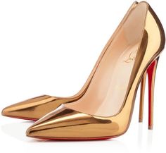 Christian Louboutin So Kate in Gold | Lyst Heels Christian Louboutin, Christian Louboutin Outfits, Gold Stiletto Heels, Brian Atwood Heels, Christian Louboutin Outlet, Manolo Blahnik Heels, Jimmy Choo Heels