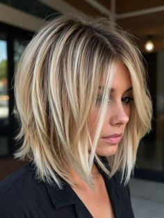 Chin Length Hair With Layers Straight, Longer Pixie, Angled Bob Haircuts, Chin Length Haircuts, Haircut 2024, Fall Forward, Taper Fade Haircut, Chin Length Hair, Bob Haircut For Fine Hair