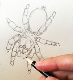 someone is drawing a robot with a pencil