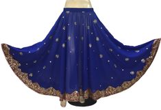 Material : Chiffon See Through Color : Royal Blue Condition : Brand New Style : Embroidered Belly Dancing Skirt Length : 36 Inch Approx Waist : Fits 25 to 40 inches Waist Size Bollywood Dancing Sequin Sari Embroidery Belly Dancing Tribal Skirt Belly Dancing Skirt, Bollywood Dancing, Dancing Skirt, Flamenco Skirt, Sari Skirt, Indian Blue, Belly Shirts, Hippie Skirts, Dancers Outfit