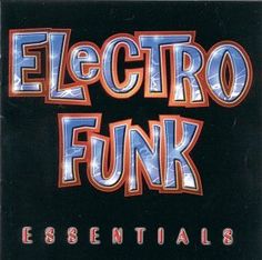 the electric punk essentials album cover with an orange and blue font on it's black background