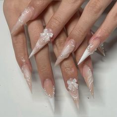 Jan Nails, Nail Cam, Acrylic Nails Stiletto, Stilleto Nails Designs, Coquette Nails, Lace Nails, Long Nail Designs, Stiletto Nails Designs, Glow Nails