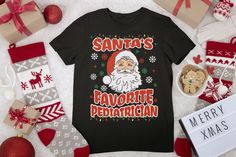 Santa's Favorite Pediatrician Christmas Festive Pajama T-Shirt Gift. Great for doctors with a passion for working with patients with children, adolescents, and babies. Give to a Pediatrician who loves the holidays. Great for men or women who treat kids.
Pediatrician Xmas pj shirt. Wear to the office Christmas party. Xmas gift idea for a Pediatrician who specialize in disease and injury in children and kids. Funny Christmas Santa's Favorite Pediatrician shirt. Give to your boss, co-worker or doctor. Children Doctor, Doctor For Kids, Christmas Children, Kids Funny