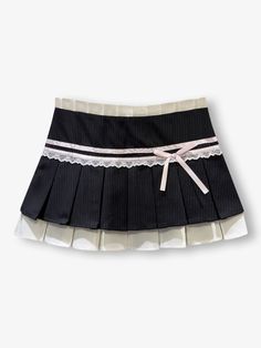 Introducing the vienna skirt, cut from premium fabric. Featuring a bow lace bandage design, striped pattern, and pleated style. Sculpt and shape your silhouette for an hourglass figure. Simple Skirt Design, How To Make Pleated Skirt, Fitted Black Skirt With Bow Detail, Fitted Black Skirt With Bow, Elegant Fitted Skirt With Bow Detail, Elegant Fitted Skirt With Contrast Lace, Elegant Fitted Skirt With Bow, Elegant Black Pleated Skirt With Ruffles, Fitted Lace Pleated Skirt