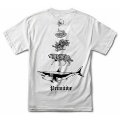 * Primitive Skateboarding Men's Tee * Front And Rear Screen Printed Graphics * Ribbed Crew Neck Collar * 100% Cotton * Imported * Style: Papsp211 * Color: White White Surfing Shirt With Graphic Print, White Graphic Print Surfing Shirt, Primitive Skateboarding, Skateboard Clothes, Dream Clothes, Neck Collar, Skateboarding, Fashion Tees, Mens Tees