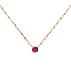 This Solitaire Ruby Necklace speaks for itself. The epitome of elegance and grace, the pendant features a dazzling red ruby set in 100% recycled 14ct solid yellow gold. A classic with a conscience. 100% Recycled 14 Carat Solid Gold - Designed to last forever. Your jewellery will be more durable for daily wear - but please don't go boxing with it!  3mm natural red ruby, total 0. 1 carats  Clean with warm, soapy water with a soft bristle toothbrush. Rinse thoroughly and pat dry. Store in a cool, d Please Don't Go, Ruby Set, September Birthstone Jewelry, Artisan Gift, Ruby Necklace, Zodiac Jewelry, Jewelry Ring Box, Gifts For New Mums, Men's Jewelry Rings