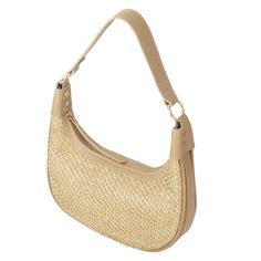 PRICES MAY VARY. Material: The straw crescent purse is made of soft and comfortable PU and straw, comes with two durable strap,one for shoulder and one for crossbody bag . This vacation style purses is matched with shinning gold hardware . Mini Size:s W9.5" x H 9.5" ; Adjustable shoulder strap,can be adjusted as a crossbody bag or a hobo shoulder bag. This small cute woven crescent purse can hold your daily things, like cell phone, wallet, cosmetics, keys,etc. Prefect for vacation, shopping, tra Chic Vacation Bag With Single Handle, Chic Hobo Bag With Removable Pouch For Beach, Chic Beach Hobo Bag With Removable Pouch, Chic Straw Bag With Single Handle For Beach, Chic Straw Beach Bag With Single Handle, Chic Beach Straw Bag With Single Handle, Chic Pouch Hobo Bag For Vacation, Summer Vacation Straw Bag With Single Handle, Elegant Summer Baguette Bag For Everyday Use