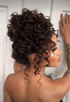 Magestic Trendy Free Hairstyle Ideas|hairstyles beauty|hairstyle trends Curly Hair Updo For Prom, Hairstyles For Curly Hair Natural Formal, Maid Of Honor Curly Hairstyles, Maid Of Honor Hairstyles Curly Hair, Hairstyle Curly Hair Wedding, Updo Hairstyles For Long Curly Hair, Gala Curly Hairstyles, Bridesmaid Hairstyles Natural Curls, Curly Hair Up Hairstyles