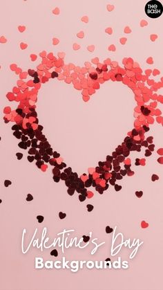 valentine's day background with hearts in the shape of a heart and text that reads, valentine's day backgrounds