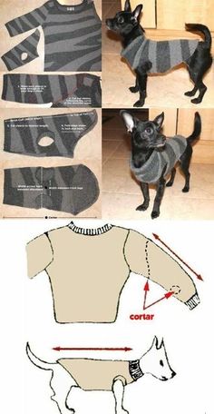 the instructions for how to make a sweater with an image of a dog on it