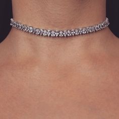 Gocci Choker #Diamondsjewellery Diamond Necklace Wedding, Diamond Choker Necklace, Dainty Diamond Necklace, Bridal Fashion Jewelry, Solitaire Pendant Necklace, Diamond Jewelry Necklace, Diamond Choker, Diamond Solitaire Necklace, Necklace Diamond