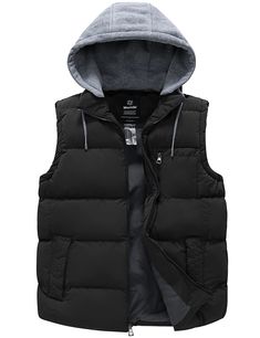 PRICES MAY VARY. All-Match Vest Jacket - Get yourself the hooded vest you can wear anywhere and anytime in style. The warm winter vests for men make an excellent top to pair with shirts, sweaters, coats, or other casual wear for spring, fall, or winter Nice & Toasty - Stay warm even during chilly nights or windy days. The men's vest outerwear features thick insulated padding, elastic armpit cuffs that seal body warmth, and an adjustable hood. The puffer vest for men is all about embracing you wi Vest Outerwear, Mens Puffer Vest, Winter Puffer Jackets, Men's Vest, Man Quilt, Hoodie Vest, Winter Vest, Winter Quilts, Mens Winter Coat