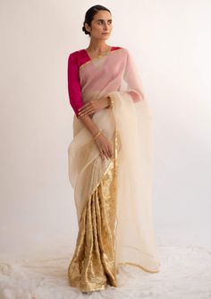 Cream silk organza sari Organza Sari, Cream Silk, Organza Saree, Indian Fashion Designers, Pernia Pop Up Shop, Silk Organza, Indian Designer Wear, Indian Design, Designer Wear