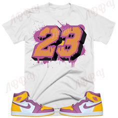 Custom Designed Sneaker T Shirt T-Shirt Features - Comfortable and light, premium short sleeve tee. 🔹 Premium fit 🔹100% Soft cotton 🔹Light fabric (4.3 oz/yd² (146 g/m 🔹Tear away label Shoes Not Included Custom Made - Not Adidas, Nike, or Jordan Brand Sneaker Tee, Sneaker T-Shirt The sneakers/shoes are not being sold in this product. You are only purchasing the tshirt/hoodie/socks/sweatshirt/tank top. Shoes are NOT included. The shoes displayed are sold separately elsewhere and are only used Urban Purple Short Sleeve T-shirt, Urban Style Purple Short Sleeve T-shirt, Purple Sublimation Print Top For Streetwear, Purple Tops With Sublimation Print For Streetwear, Pre-shrunk Purple Shirt For Streetwear, White Fan Apparel T-shirt For Streetwear, Yellow Fan Apparel Tops For Streetwear, Jordan Retro 1, Sneaker Tee