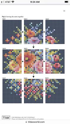 an image of some pixellated images with different colors and shapes on them, including the text