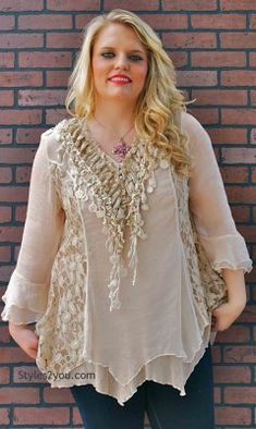 AP Montabella PLUS SIZE Blouse In Carmel Pretty Angel Clothing, Plus Size Tips, Victorian Blouse, Shabby Chic Clothes, Knit Shirt Dress, Plus Size Blouse, Pretty Angel, Victorian Clothing, Vintage Inspired Outfits