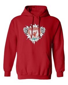 Fast Shipping Hassle Free Return Money Back Guarantee Satisfaction Guarantee Liverpool Football Club Super Hero Soccer Men's Hooded Sweatshirt Description All of our hoodies are brand new and made to order. They are printed in our New York facilities with love and passion.  We use various printing methods to ensure you the high quality, long lasting garments you or your loved ones deserve.         We carry sizes from Youth Small to Adult-5XL in hooded sweatshirts (depending on the design). You can refer to "SPECS & SIZING" to get accurate information regarding the sizes of the garments we use.  This design is also available and printed on different types of garments in our store.If you would like this graphic printed on a different type of garment than a hoodie, please make sure to check o Fan Gear Long Sleeve Hoodie With Logo Print, Fan Merchandise Hooded Hoodie, Fan Merchandise Hoodie, Hooded Fan Apparel Hoodie, Fan Merchandise Hooded Hoodie For Sports Season, Hooded Sweatshirt For Sports Fan Merchandise, Hooded Sweatshirt For Fan Merchandise, Fan Apparel Hoodie With Graphic Print, Hooded Hoodie With Graphic Print - Fan Apparel