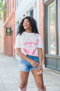 Nashville Music City White Comfort Colors Graphic Tee Nashville Music City, Wedding Swimwear, Nashville Outfit, Music City Nashville, Cocktail Dress Wedding Guest, Nashville Music, Nashville Outfits, White Comforter, Plus Size Romper