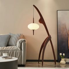 WOODEN FLOOR LAMP MANTIS Ikea Floor Lamp, Floor Lamp Vintage, Lamp Ikea, Floor Lamp Modern, Wooden Floor Lamp, Stylish Floor Lamp, Wooden Floor Lamps, Wavy Design, Lamp Desk