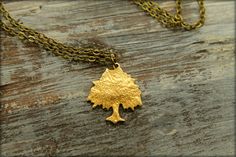 Weeping Willow Necklace in Raw and Aged Brass, Family Tree Family History Geneology Symbol, Oak Tree Tree Family, Tree Jewelry, Weeping Willow, Starfish Earrings, Woodland Forest, Small Gift Boxes, Jewelry Tree, Message Jewelry, Bright Gold