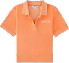 Trendy Collared Polo Shirt For Spring, Orange Collared Cotton Polo Shirt, Orange Cotton Collared Polo Shirt, Orange Cotton Polo Shirt For Summer, Orange Polo Shirt With Collar For Summer, Orange Polo Shirt With Polo Collar For Summer, Summer Orange Polo Shirt With Polo Collar, Summer Orange Polo Shirt With Collar, Summer Orange Cotton Polo Shirt