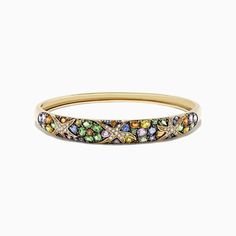 Effy Watercolors 14K Yellow Gold Multi Sapphire & Diamond Bangle, 7.89 | effyjewelry.com Fine Jewelry Multicolor Wedding Bracelet, Multicolor Fine Jewelry Bracelet For Wedding, Multicolor Multi-stone 14k Gold Bracelets, Multicolor 14k Gold Bracelets For Formal Occasions, Elegant Multicolor Gold Bangle Bracelet, Multicolor Bangle Bracelets For Anniversary, Multicolor Multi-stone Round Diamond Bracelet, Multicolor Multi-stone Diamond Bracelet, Multi Sapphire