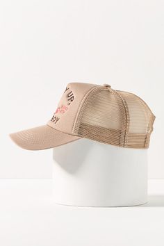 Cotton, polyester Spot clean Imported | Giddy Up Cowboy Trucker Hat by Worn/West in Brown, Women's, Polyester/Cotton at Anthropologie Trucker Hat, Accessories Hats, Anthropologie, Cowboy, Shop Now, Hats