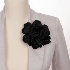 Discover the essence of timeless elegance with our handcrafted black flower brooch, designed to enchant and inspire. Each petal is meticulously shaped and sewn with care, creating a stunning piece that exudes sophistication and charm. The secure needle pin on the back ensures easy attachment to any accessory or garment, allowing you to elevate your style effortlessly. Embrace versatility with our choker flower style, adaptable to a range of cords. Customize the length from 3mm to 2 cm, giving yo Bride Attire, Floral Pins, Flower Style, Black Flower, Elegant Flowers, Women Party, Heartfelt Gifts, Flower Fashion, Special Moments