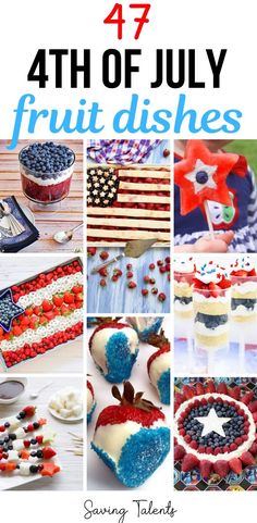 fourth of july fruit dishes with text overlay