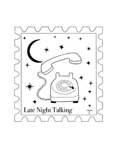 a stamp with an image of a phone and the words late night talking