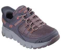 Hit the trails in effortless comfort with Skechers Slip-ins Summits AT. Designed with our Exclusive Heel Pillow , this lace-up hiking trail shoe features a synthetic duraleather and mesh upper with a cushioned Skechers Air-Cooled Memory Foam insole. | Skechers Women's Slip-ins: Summits AT Sneaker | Medium Width | Skechers Hands Free Slip-ins for an easy fit | Exclusive Heel Pillow holds your foot securely in place | Skechers Air-Cooled Memory Foam cushioned comfort insole | Synthetic duraleather and mesh upper with lace-up front | Shock-absorbing supportive midsole | Flexible high traction outsole | 1 3/4-inch heel | Skechers Cushioned Lace-up Walking Shoes For Outdoor Activities, Lace-up Trail Running Shoes With Arch Support, Casual Lace-up Trail Running Shoes With Arch Support, Lace-up Hiking Sneakers, Sporty Sneakers With Lacing For Outdoor Activities, Synthetic Lace-up Walking Shoes For Outdoor Activities, Outdoor Lace-up Sneakers With Arch Support, Lace-up Walking Shoes With Arch Support, Cushioned Lace-up Trail Running Shoes For Hiking