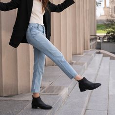 Make way for Eva. Our closet-staple complete with enhanced comfort features, this timeless chelsea-style boot is ready to help you effortlessly transition from work-to-play. | Women's Eva Everyday Chelsea Boots Black/Black . Black\/Black Size 9.5 Black Rain Boots Outfit, Rain Boot Outfit, Chelsea Boots Black, Womens Closet, Shoe Inspo, Black Chelsea Boots, Garden Layout, Easy Going, Chelsea Boot