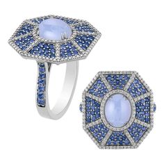 Goshwara Octagon Blue Chalcedony With Sapphire And Diamond Ring For Sale at 1stDibs Octagon Ring, Expensive Jewelry Luxury, Sapphire And Diamond Ring, Expensive Jewelry, Sapphire Diamond Ring, Blue Chalcedony, Sapphire Diamond, Cocktail Rings, Diamond Ring