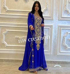 Floor-length Dress For Eid Ceremony, Blue Floor-length Gown For Eid, Blue Anarkali Dress For Ceremony, Blue Dabka Work Wedding Dress, Blue Dabka Work Dress For Wedding, Floor-length Dress For Ceremony And Eid, Blue Floor-length Dress With Dabka Work, Traditional Blue Floor-length Maxi Dress, Floor-length Blue Dress With Dabka Work