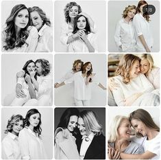 black and white photo collage of women in different poses with their arms around each other