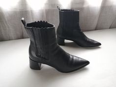 "Measurements: Height 15.5 cm / 6.1 + Heel Heel 5 cm / 1.9\" Sole insede 24 cm / 9.4\" We send our products from Latvia via post 1-3 days after payment (does not apply to individual orders). It takes about 4-10 business days for the package to be delivered to its destination (depends on country)." Classic Black Heeled Boots By Zara, Classic Black Zara Heeled Boots, Chic Black Mid-calf Boots By Zara, Zara Heeled Boots With Reinforced Heel, Medium Width, Zara Ankle-high Platform Boots With Reinforced Heel, Black Leather Boots Women, Embroidery Boots, Motorcycle Boots, Brown Leather Boots