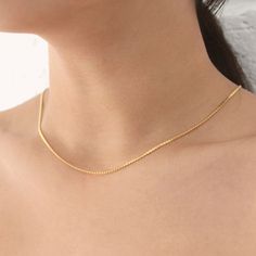 Gold Box Chain Necklace - This listing is for Box Chain Necklace only, dainty and perfect for layering - Length: 18" + 2" Extender - Measurement: 1mm - Base Material: High Quality .925 Sterling Silver - Finish: 18K Gold - Nickel Free - All our jewelry is packaged in gift ready boxes. If you would like multiple items from your order packaged separately please let us know! © 2023 Generation of Daughters Gold Snake Chain Necklace Gift, Dainty Chain Necklace With Box Chain For Gift, Dainty Box Chain Necklace As A Gift, Dainty Box Chain Necklace For Gift, Dainty Box Chain Necklace With Rectangular Pendant, Rectangular Curb Chain Necklaces For Gift, Rectangular Box Chain Necklace As Gift, Rectangular Box Chain Necklace For Gift, Gift Box Chain Necklace