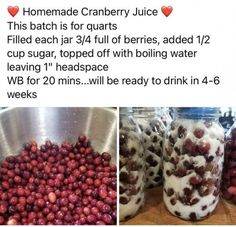 some cranberry juice is in a metal bowl and another photo has been altered