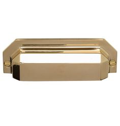 a gold door handle on a white background