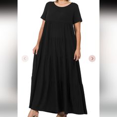 Nwot Women's Black Tiered 2xl Maxi Dress Black Casual Maxi Dress With Relaxed Fit, Black Maxi Dress With Relaxed Fit For Spring, Black Relaxed Fit Maxi Dress, Black Relaxed Fit Maxi Dress For Spring, Casual Black Relaxed Fit Maxi Dress, Colorful Dresses, Maxi Dress, Womens Dresses, Women Shopping