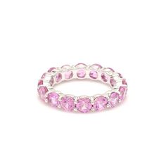 Natural pink sapphire eternity band ring in 14k 18k gold | 3.5mm pink sapphire wedding band gold | Pink promise ring pink sapphire ring goldSTONE DETAILS :✦ Gemstone: Pink Sapphire✦ Gemstone Type : Natural✦ Gemstone Size : 3.50 mm✦ Gemstone Shape : Round cut✦ Number of gemstones : 20✦ Gemstone Weight : 4-5 carats✦ Gemstone Grade : AAAAMETAL DETAILS :✦ Metal : 14K/18K Gold✦ Metal Color : Yellow / White / Rose Gold✦ Setting : Shared Prong Setting✦ Ring Box : YesSHIPPING DETAILS :✦ Shipped via ; US Stackable Pink Sapphire Jewelry In Pink, Pink Sapphire Round Cut Ring, Pink Sapphire Promise Ring In Round Cut, Pink Sapphire Promise Ring With Round Cut, Pink Sapphire Round Cut Promise Ring, Fine Jewelry Pink Round Cut Eternity Band, Pink Eternity Band Promise Ring Fine Jewelry, Pink Sapphire Ring With Halo, Pink Eternity Band For Promise Ring