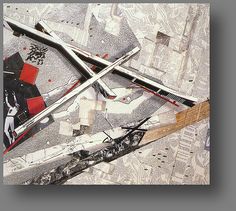 an aerial view of various objects on top of each other, including a baseball bat