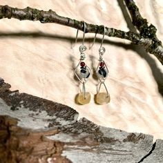 Citrine, Earrings, Garnet, Tourmaline Quartz, Abundance, Sterling Silver - Studio Selyn Premium Jewelry, Tourmaline Quartz, Citrine Earrings, Heart And Mind, State Of Mind, Red Garnet, Deep Red, Citrine, Gratitude