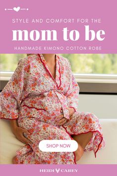 Style and comfort for the mom to be. Shop Floral Kimono Robes by Heidi Carey. Loungewear Fashion, Maternity Inspiration, Kimono Robes, Best Baby Shower Gifts, Stylish Summer Outfits, Printed Robe, Pink Floral Pattern, Floral Robes, Mom To Be