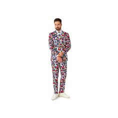 Covered in iconic citizens, this Men's OppoSuits Modern-Fit 3-pc. South Park Novelty Suit & Tie Set is sure to get you compliments. Covered in iconic citizens, this Men's OppoSuits Modern-Fit 3-pc. South Park Novelty Suit & Tie Set is sure to get you compliments. FEATURES 3-pc. set includes: jacket, pants & tie Button closure Cuffed Long sleeve Button fly Jacket: 3 pockets, pants: 4 pocketsFIT & SIZING Modern fitFABRIC & CARE Polyester Machine wash Imported Size: 38 - Regular. Color: Multicolor. Fitted Multicolor Pantsuit For Workwear, Multicolor Fitted Notch Lapel Blazer, Fitted Multicolor Suits For Party, Multicolor Fitted Suits For Formal Occasions, Multicolor Fitted Formal Suits, Suit Tie, Pockets Pants, Tie Set, Suit And Tie