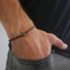 Get your man something personal and stylish for a special occasion. Introducing our personalized men's leather bracelet with silver beads, a stylish accessory crafted to elevate any outfit. This bracelet is made with top-quality leather, ensuring durability and comfort for everyday wear. The silver beads add a touch of luxury and sophistication, creating a unique and eye-catching design. Customize this bracelet with a meaningful name, initials, or special date to make it truly one-of-a-kind. Whe Bracelet Boyfriend, Mens Bracelet Designs, Mens Bracelet Personalized, Men's Leather Bracelet, Personalized Leather Bracelet, Coin Bracelet, Custom Bracelet, Bracelet Mens, Beads Bracelet Design