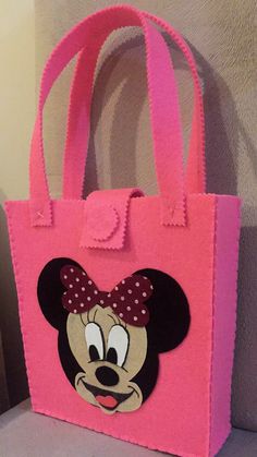 Baby Shower Crafts, Cotton Bags, Super Ideas, Felt Crafts, Cotton Bag, Minnie Mouse, Reusable Tote Bags, Felt, Baby Shower