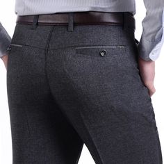 Luexco Men's Business Slacks Work Pants are the perfect choice for working professionals. The light and med gray option are made from lightweight linen fabric, and offer all-day comfort and superior breathability. The stretch in the fabric allows for easy movement, making them ideal for the office or other formal occasions. A perfect choice for a business savvy look! Attention! Sizes: In some cases, our clothing sizes may be Asian size not US/European size. As a result, garments may run 1-2 size Formal Blazer, Social Dresses, Trousers Casual, Smart Casual Style, Middle Aged Man, Men Trousers, Grey Trousers, Mens Dress Pants, Mens Pants Fashion