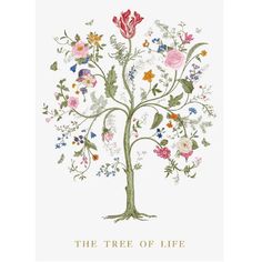 the tree of life with flowers on it